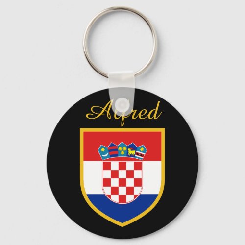 Croatia Flag Personalized Keychain