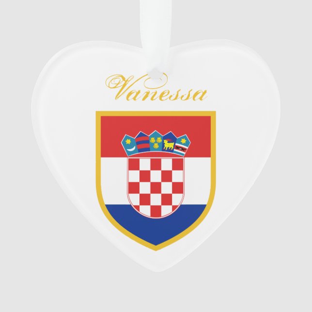 Croatia Flag Personalized Ornament (Front)