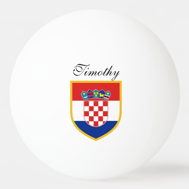 Croatia Flag Personalized Ping Pong Ball (Front)