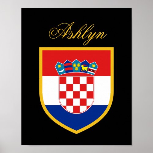 Croatia Flag Personalized Poster
