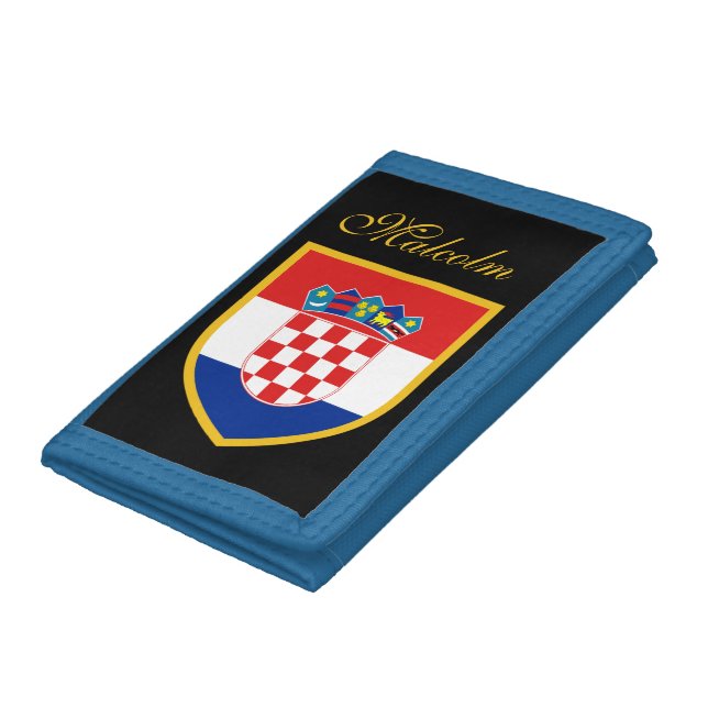 Croatia Flag Personalized Tri-fold Wallet (Bottom)