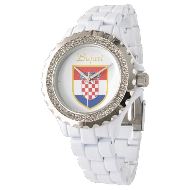 Croatia Flag Personalized Watch (Angled)
