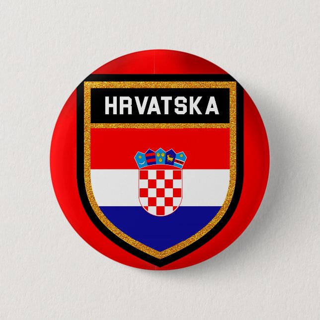 Croatia Flag Pinback Button (Front)
