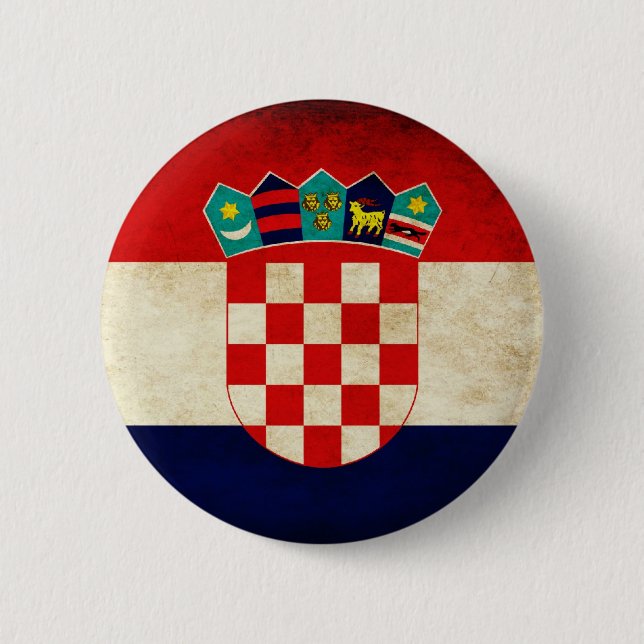 Croatia Flag Pinback Button (Front)