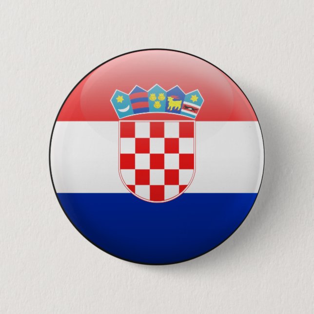 Croatia Flag Pinback Button (Front)