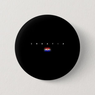 Croatia Flag Pride Vintage Retro Soccer Croatian F Button