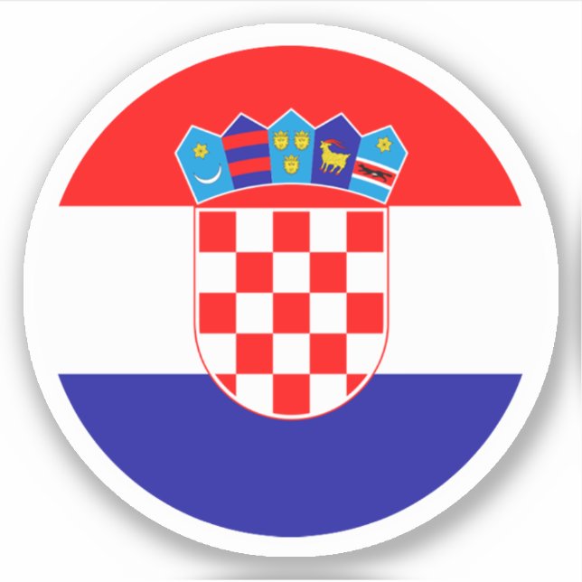 Croatia Flag Round Sticker (Front)