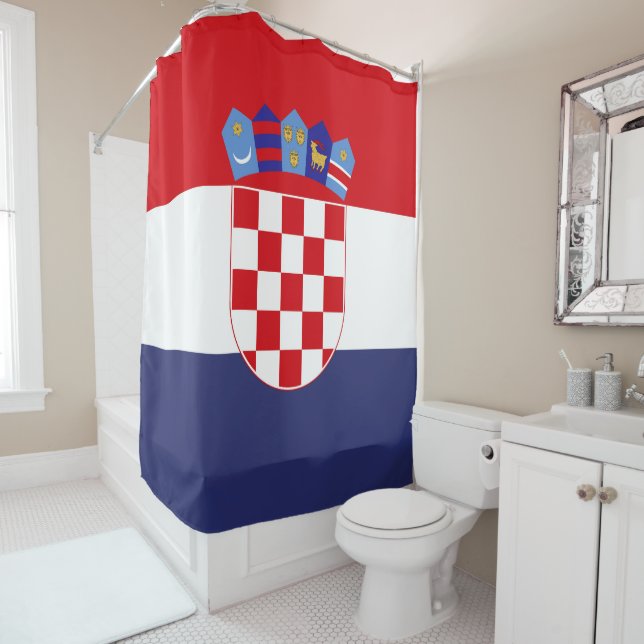 Croatia flag shower curtain (In Situ)