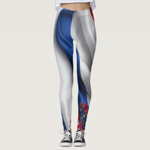 Croatia flag silk texture leggings