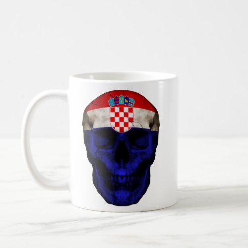 Croatia Flag Skull Croatian Roots Proud Patriotic  Coffee Mug