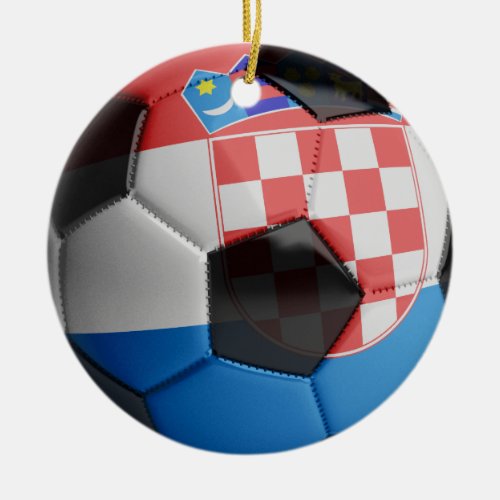 Croatia Flag Soccer Ball Ceramic Ornament