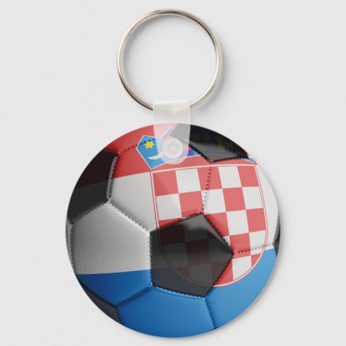 Croatia Flag Soccer Ball Keychain