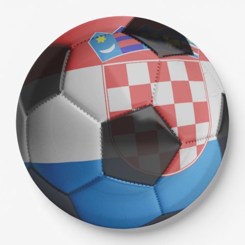 Croatia Flag Soccer Ball Paper Plates