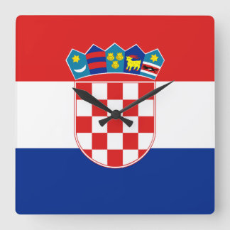 Croatia Flag Square Wall Clock
