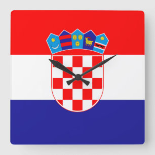 Croatia Flag Square Wall Clock