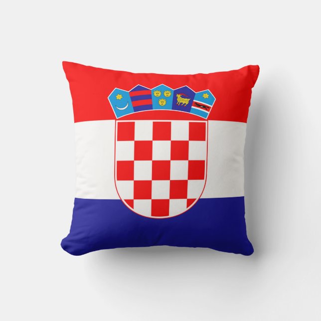 Croatia Flag Throw Pillow (Front)