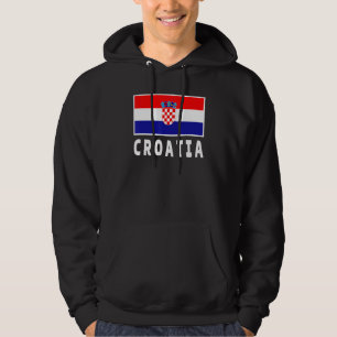 Croatia Flag Vintage Style Retro Croatian Soccer Hoodie