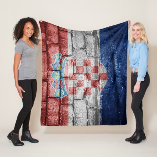 Croatia flag wall fleece blanket