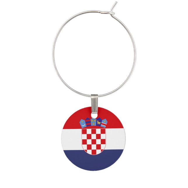 Croatia flag wine charm (Front)