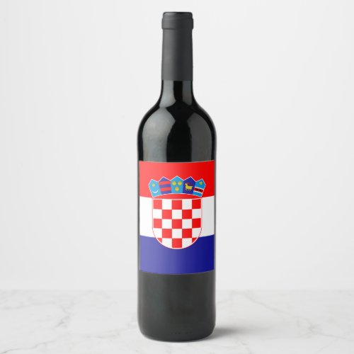 Croatia flag wine label