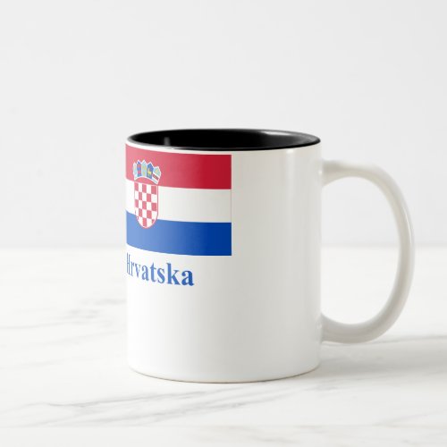 Croatia Flag with Name in Croatian Two_Tone Coffee Mug