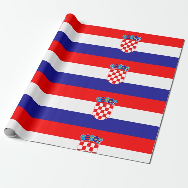 Croatia Flag Wrapping Paper (Unrolled)