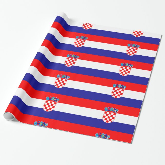 Croatia Flag Wrapping Paper (Unrolled)