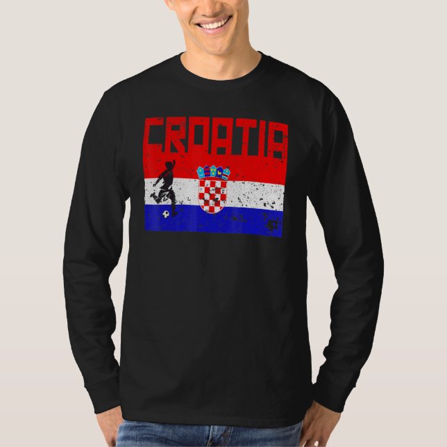 Croatia Football Soccer Fan Jersey Flag Zagreb Cro T-Shirt (Front)