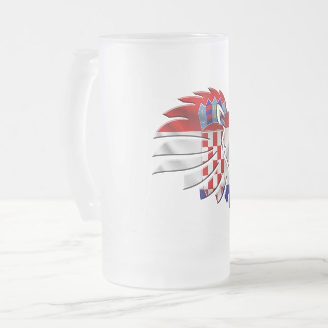 Croatia Frosted Glass Beer Mug (Front Left)