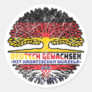 Croatia German Germany Baum Wurzel Classic Round Sticker