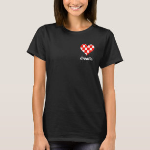 Croatia Heart Love Croatian Flag Hrvatska Croatian T-Shirt