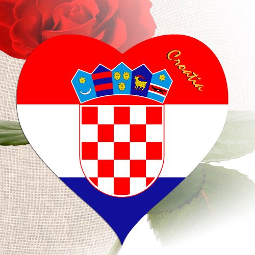 Croatia Heart Sticker Patriotic Croatian Flag Heart Sticker