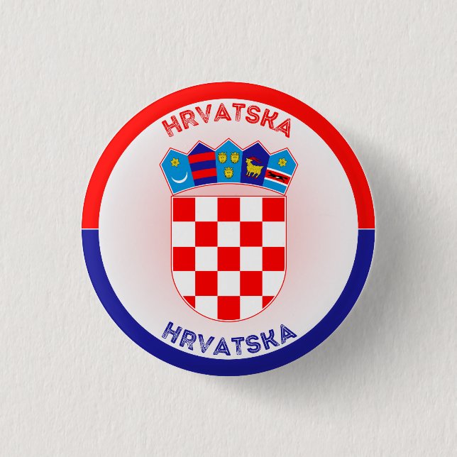 Croatia Heritage Emblem Button (Front)