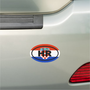 Croatia HR European oval Car Magnet