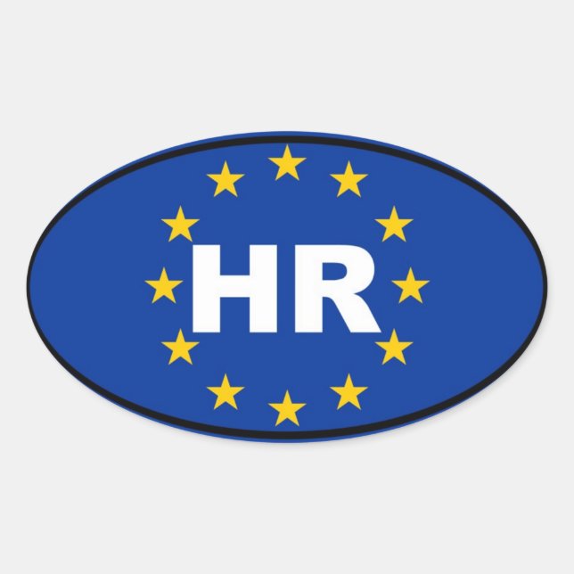 Croatia - HR - European Oval Sticker (Front)