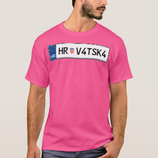 Croatia Hrvatska Car License Plate T-Shirt