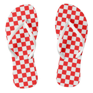 Croatia Hrvatska Checkered Flip Flops