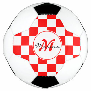 Croatia   Hrvatska   Checkered Name Monogram  Soccer Ball