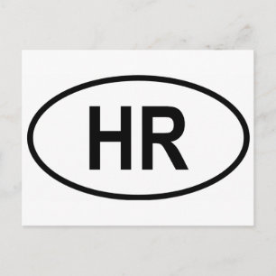 Croatia (Hrvatska) Int'l Vehicle Reg. Code Postcard