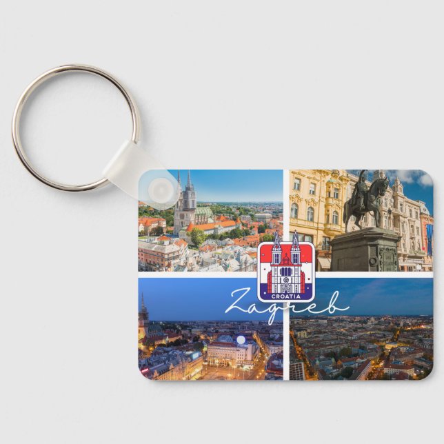 Croatia | Hrvatska | Zagreb | Capital of Croatia Keychain (Back)