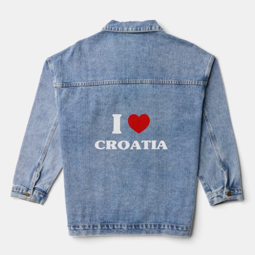 Croatia I Heart Croatia Souvenir I Love Croatia  Denim Jacket
