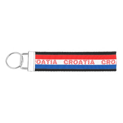 Croatia in Croatian Flag Colors Wrist Keychain