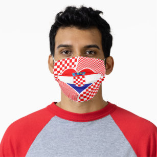 Croatia in Heart Collage Adult Cloth Face Mask