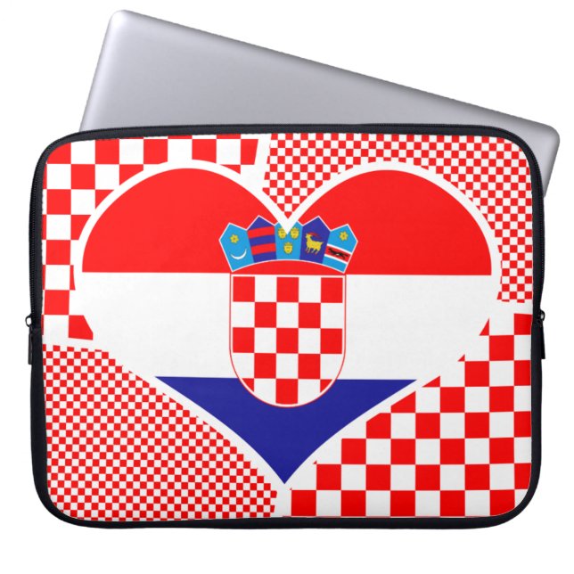 Croatia in Heart Collage Laptop Sleeve (Front)