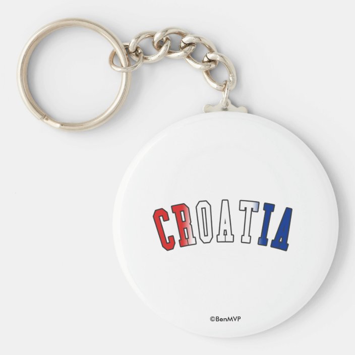 Croatia in National Flag Colors Key Chain