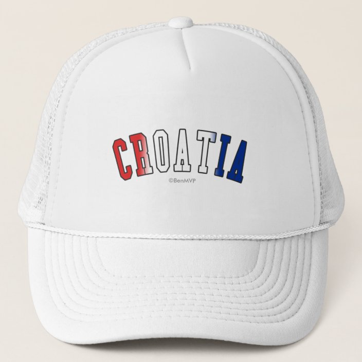 Croatia in National Flag Colors Mesh Hat