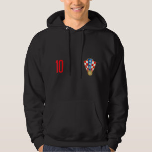 Croatia Jersey Number ten Croatian Futebol Soccer Hoodie