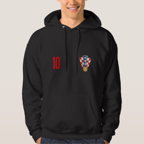 Croatia Jersey Number ten Croatian Futebol Soccer  Hoodie