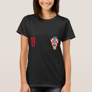 Croatia Jersey Number ten Croatian Futebol Soccer  T-Shirt