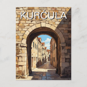 Croatia Korcula Travel Postcard